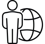 person and globe icon